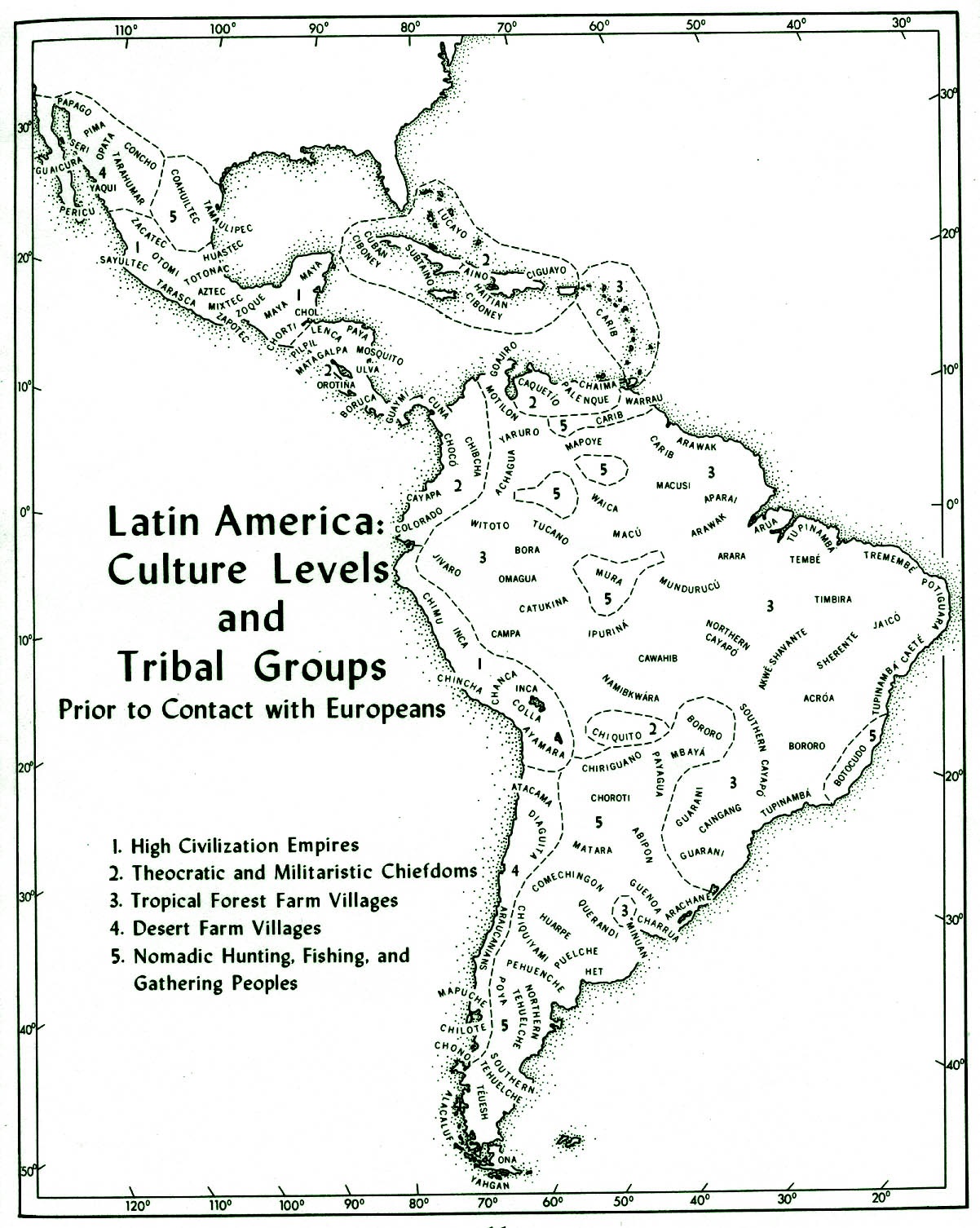 Native American Indian Cultures Chart